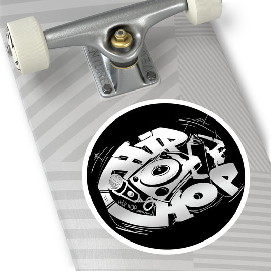 Round Hip Hop Nation Vinyl Sticker, Indoor\Outdoor