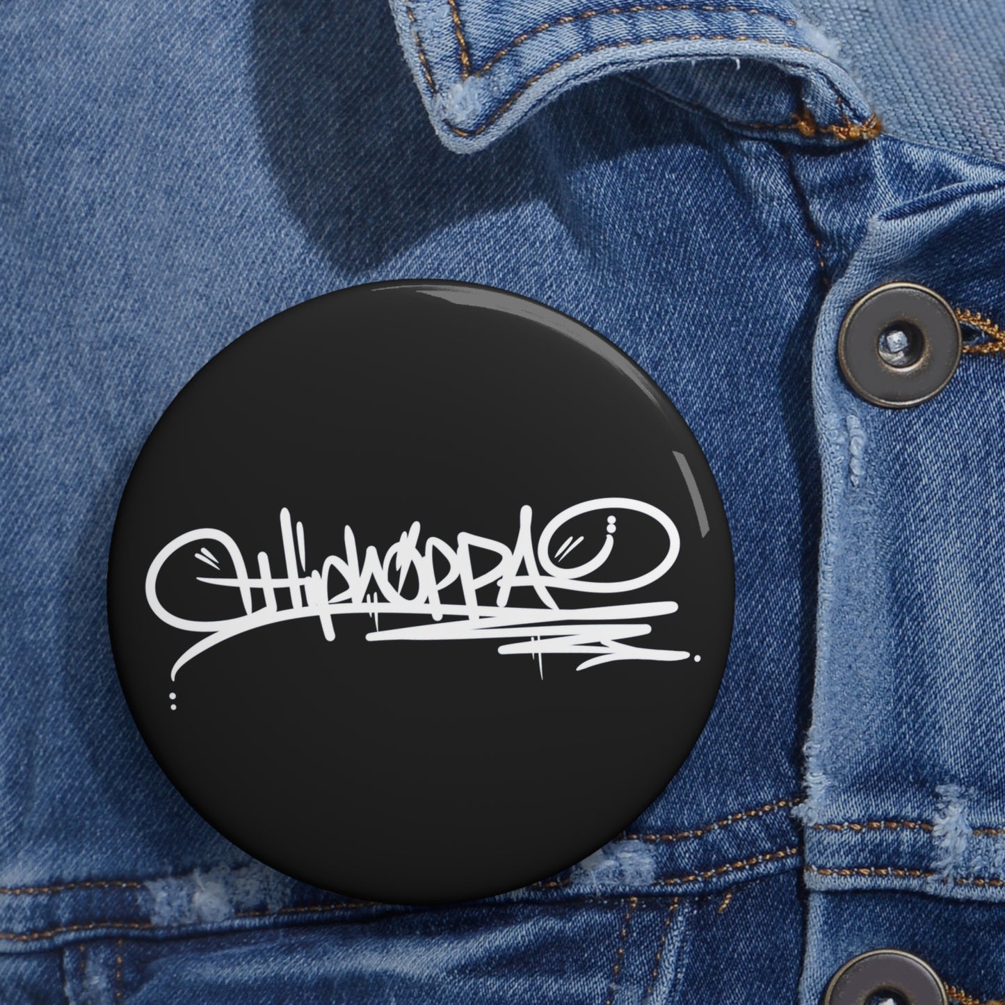 Black with white Hiphoppa Tag™ Pin