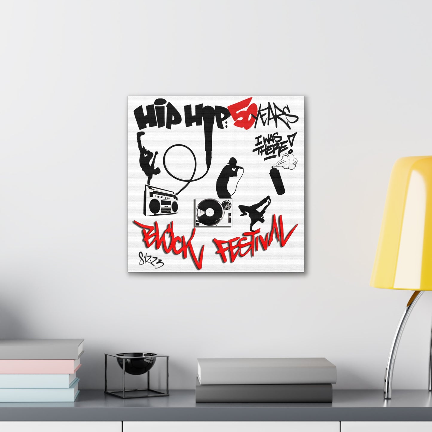 Hip Hop 50 Years Block Festival - Canvas Stretched, 0.75"