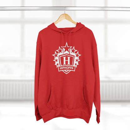 Hiphoppa Shield, White Logo Hooded Sweatshirt