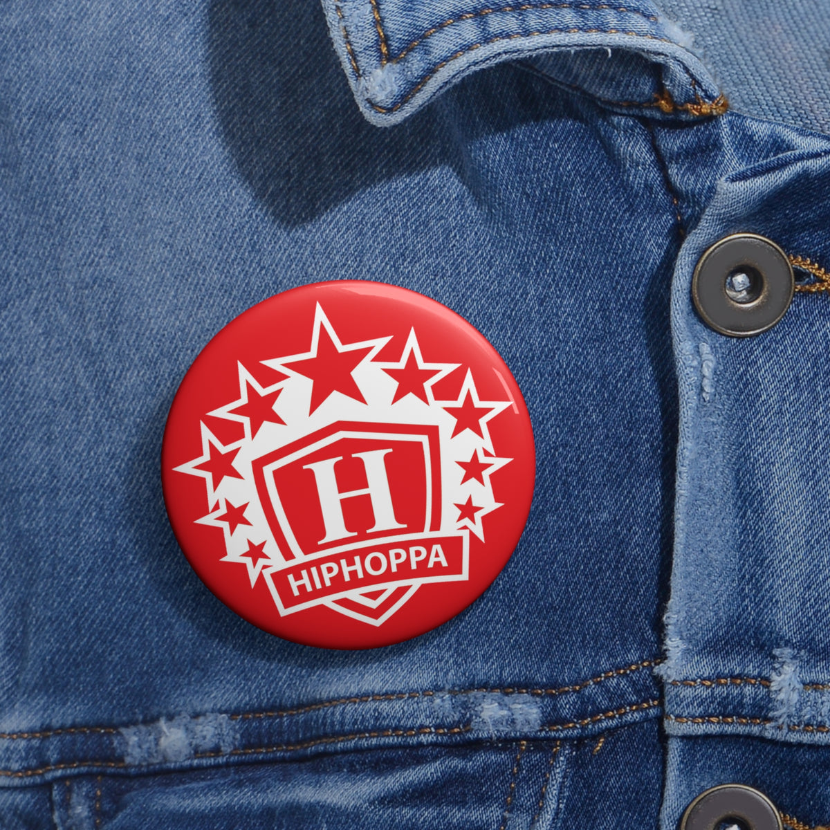 Red with white Hiphoppa Shield™ Pin