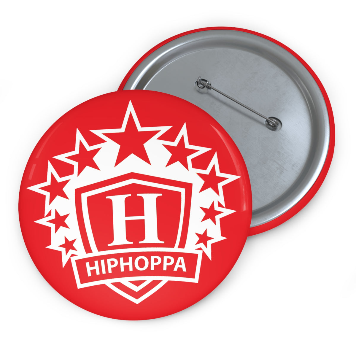 Red with white Hiphoppa Shield™ Pin