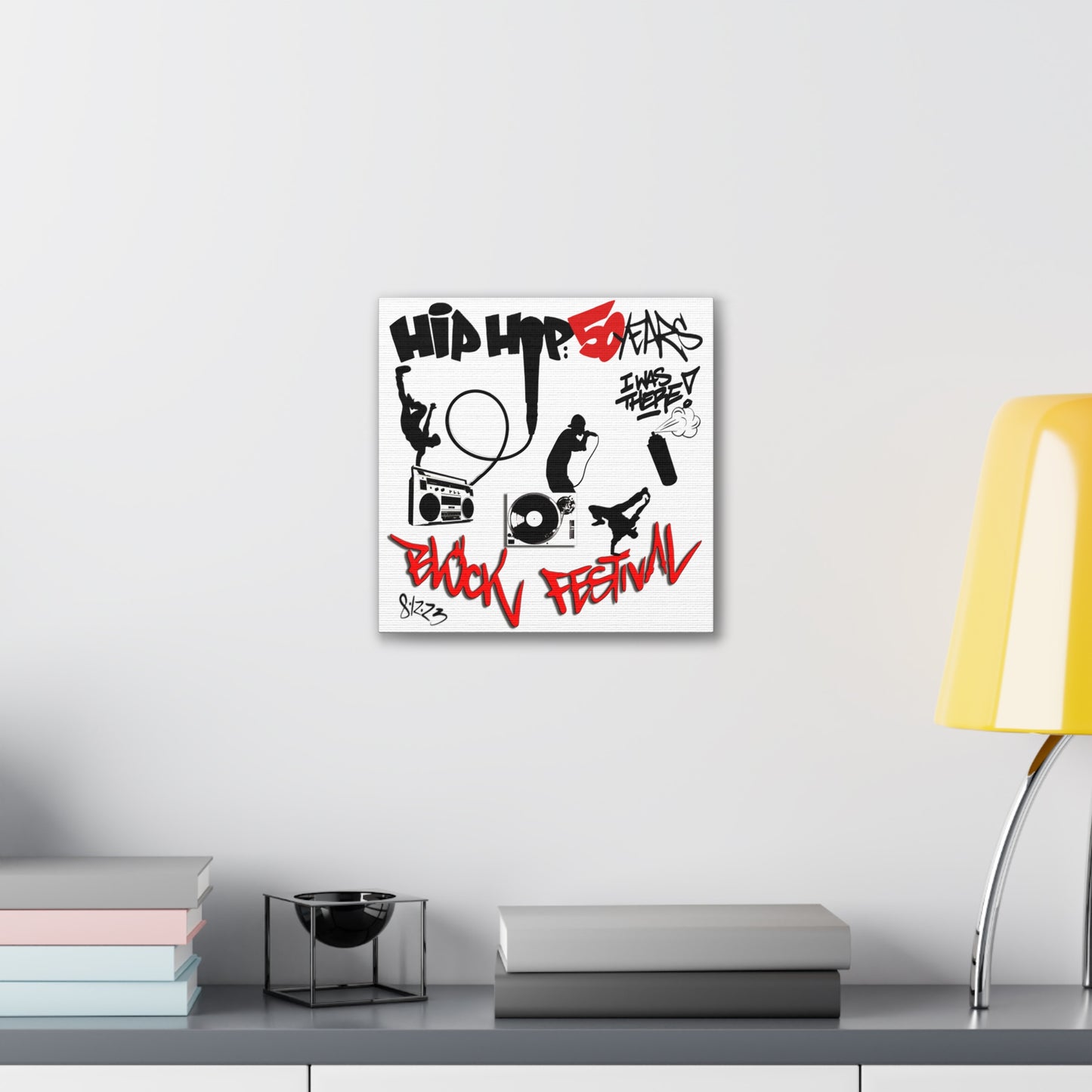 Hip Hop 50 Years Block Festival - Canvas Stretched, 0.75"