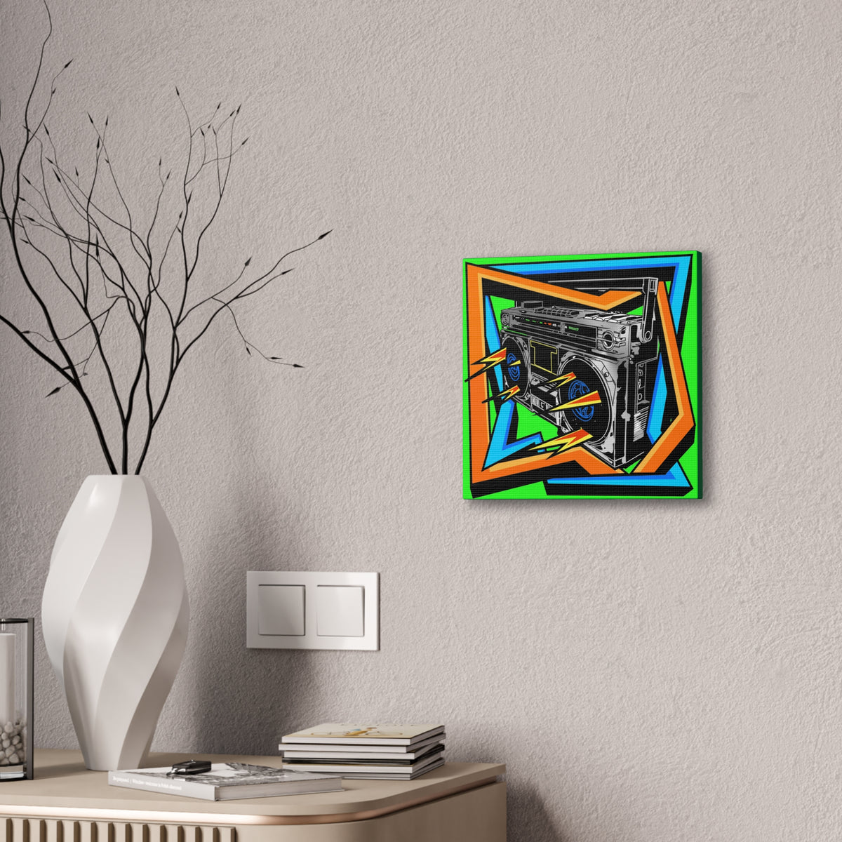 Boom Box - Canvas Stretched, 0.75"