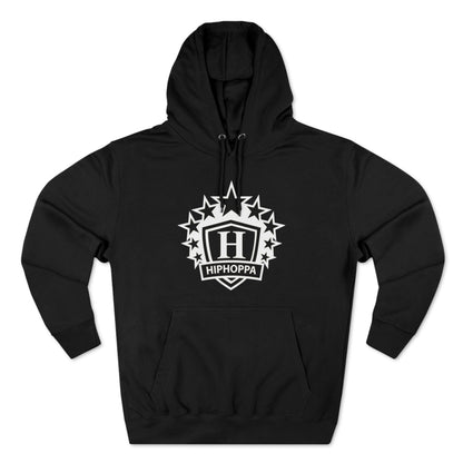 Hiphoppa Shield, White Logo Hooded Sweatshirt