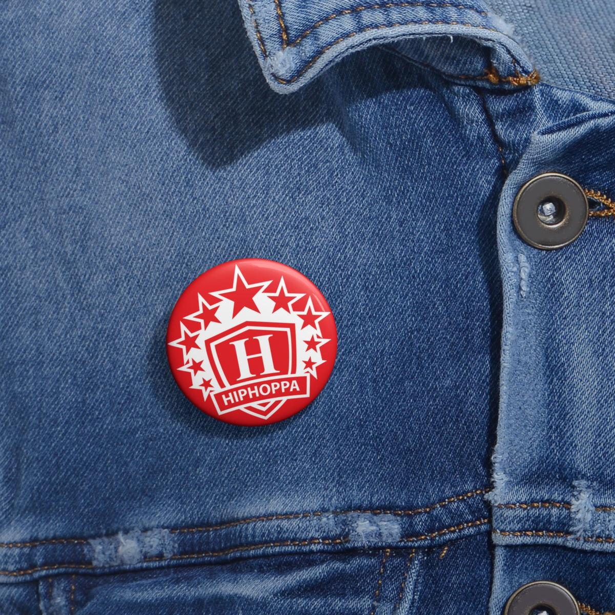 Red with white Hiphoppa Shield™ Pin