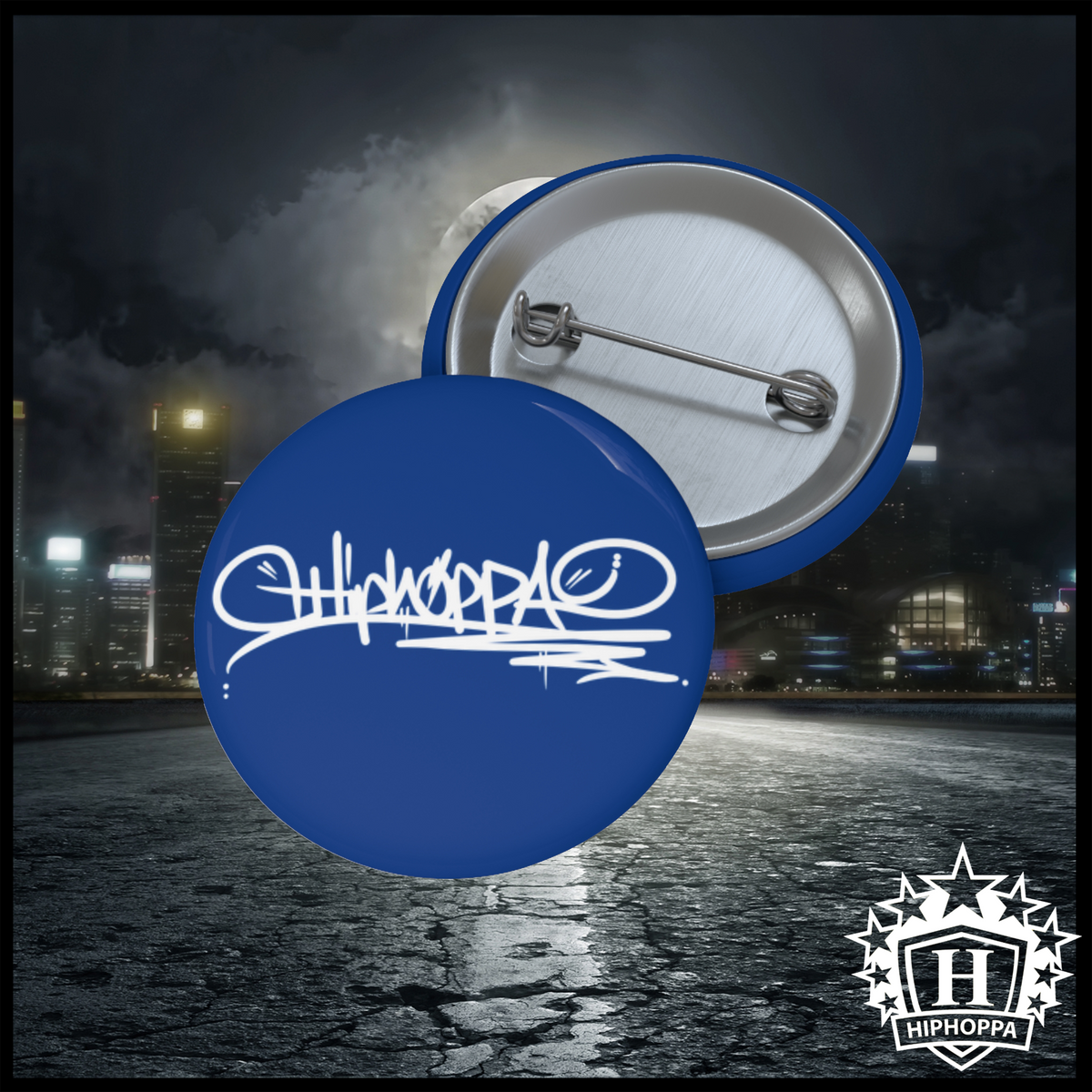 Blue with white Hiphoppa Tag™ Pin