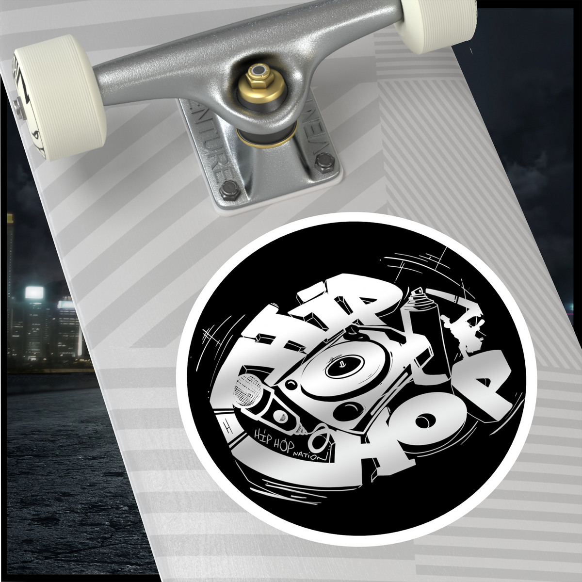 Round Hip Hop Nation Vinyl Sticker, Indoor\Outdoor