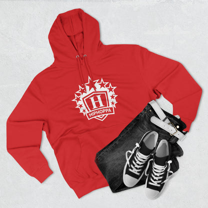 Hiphoppa Shield, White Logo Hooded Sweatshirt