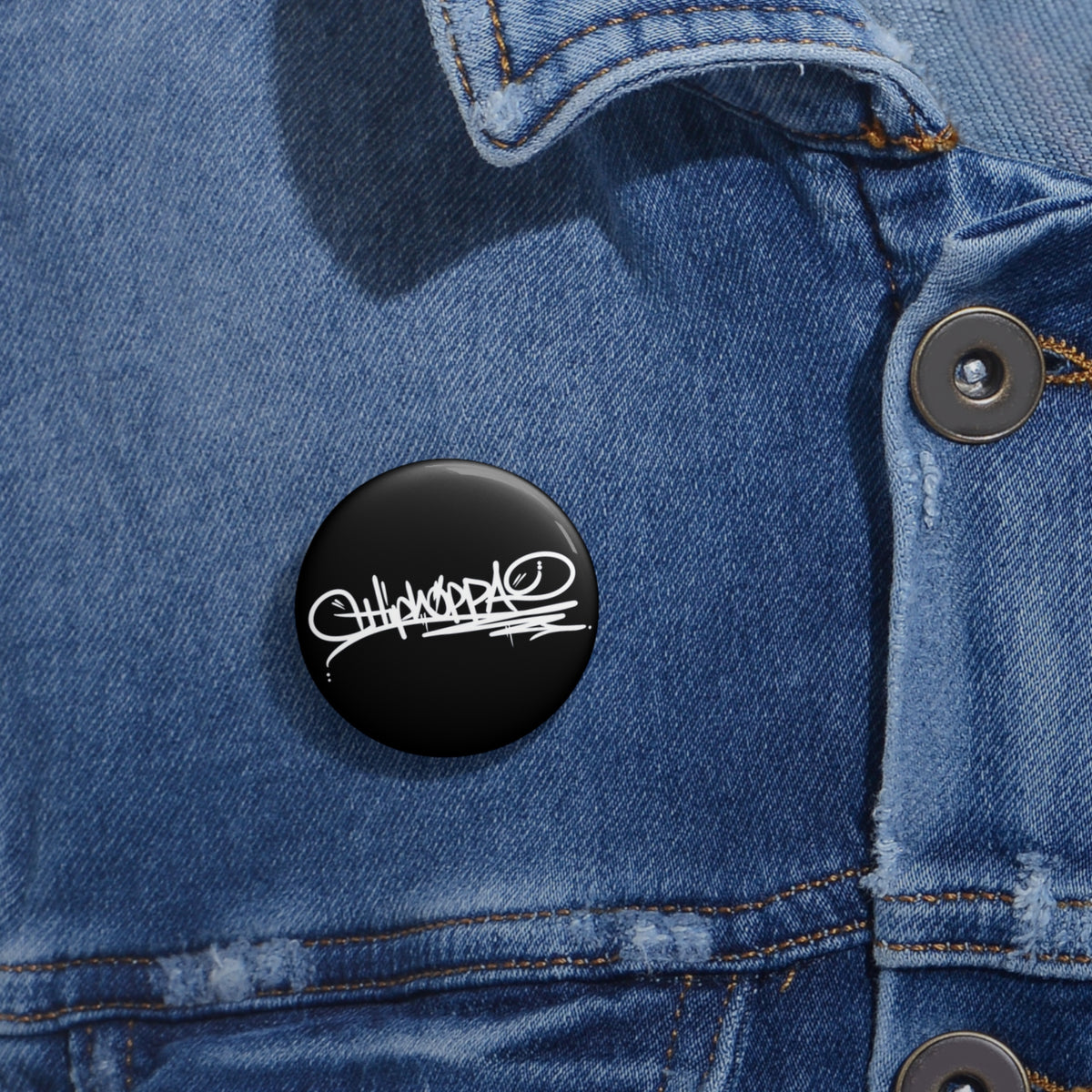 Black with white Hiphoppa Tag™ Pin