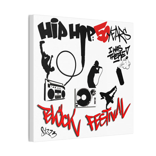 Hip Hop 50 Years Block Festival - Canvas Stretched, 0.75"