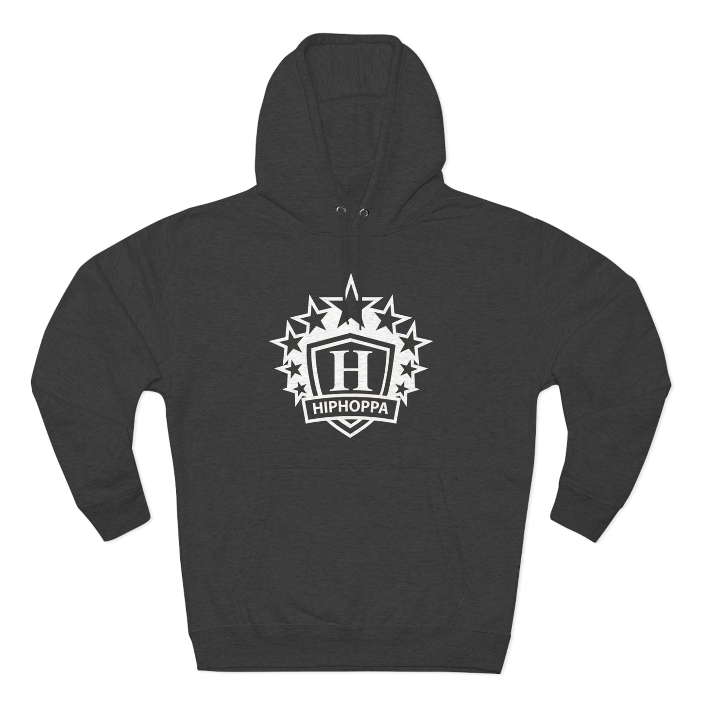 Hiphoppa Shield, White Logo Hooded Sweatshirt