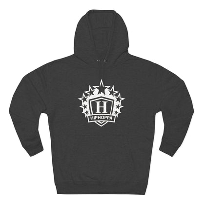 Hiphoppa Shield, White Logo Hooded Sweatshirt