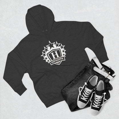 Hiphoppa Shield, White Logo Hooded Sweatshirt