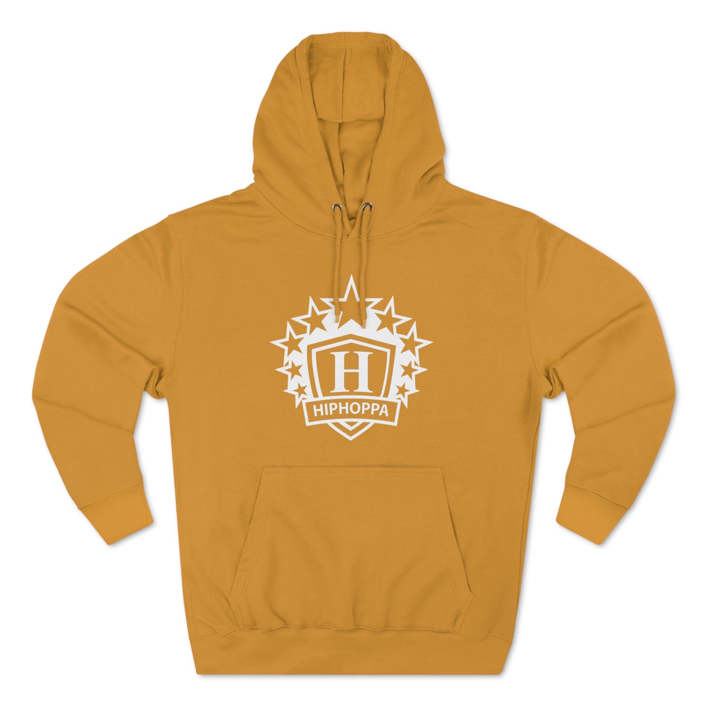 Hiphoppa Shield, White Logo Hooded Sweatshirt