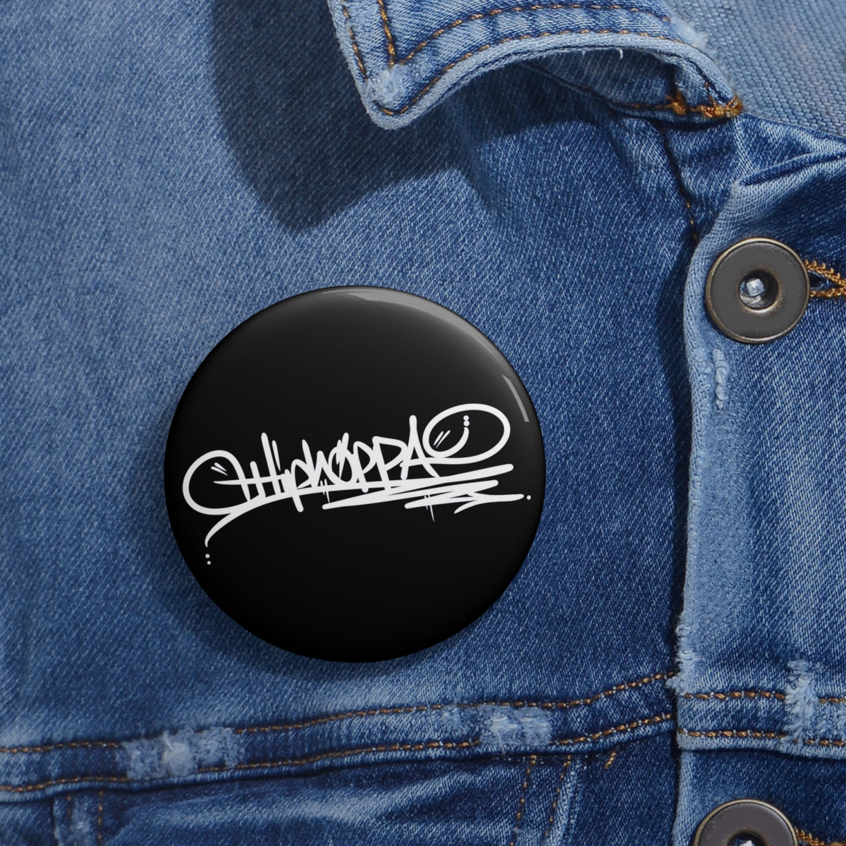Black with white Hiphoppa Tag™ Pin